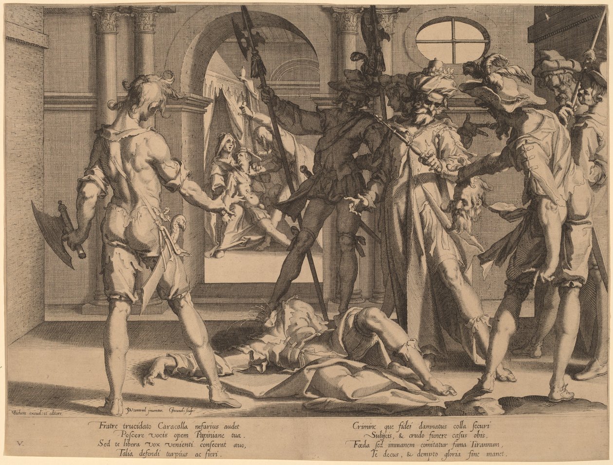 Decapitación del Juez Romano Papiniano de Willem Swanenburgh, after Joachim Anthonisz Wtewael