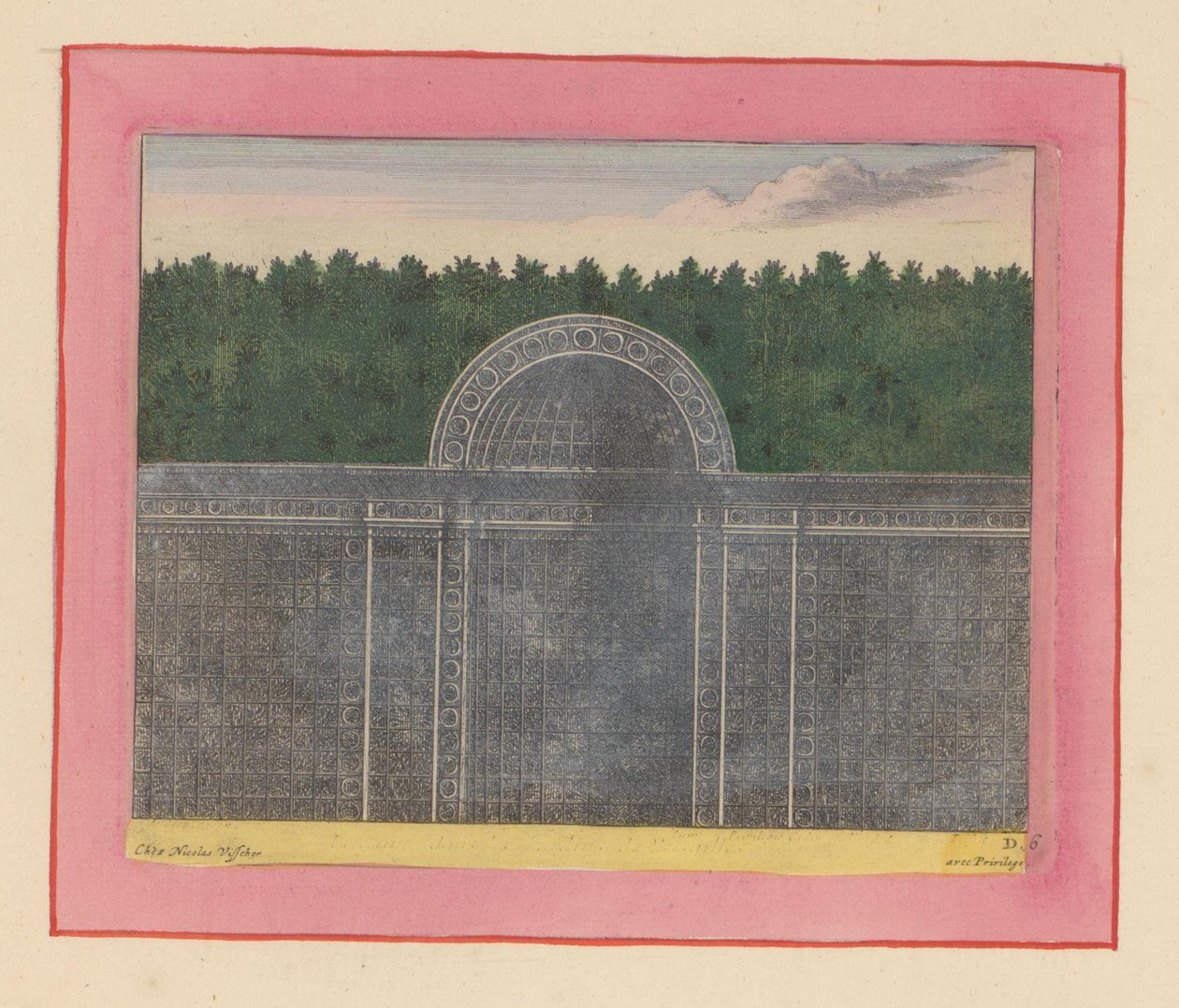 Laubengang mit halbrunder Nische für eine Hecke in den Gärten von Versailles de Willem Swidde