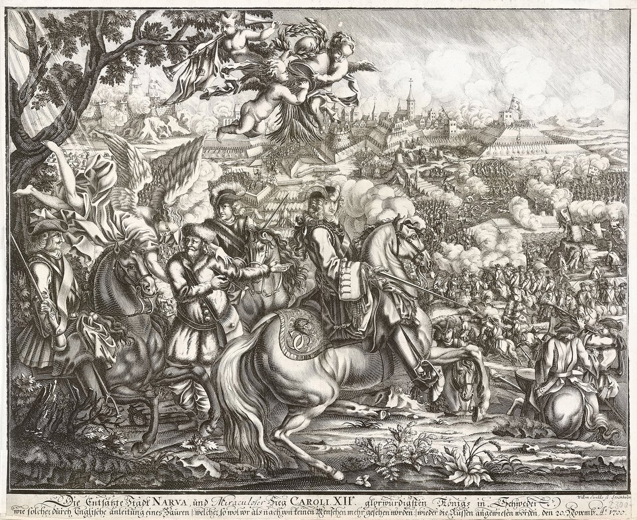 La Batalla de Narva el 19 de noviembre de 1700 de Willem Swidde