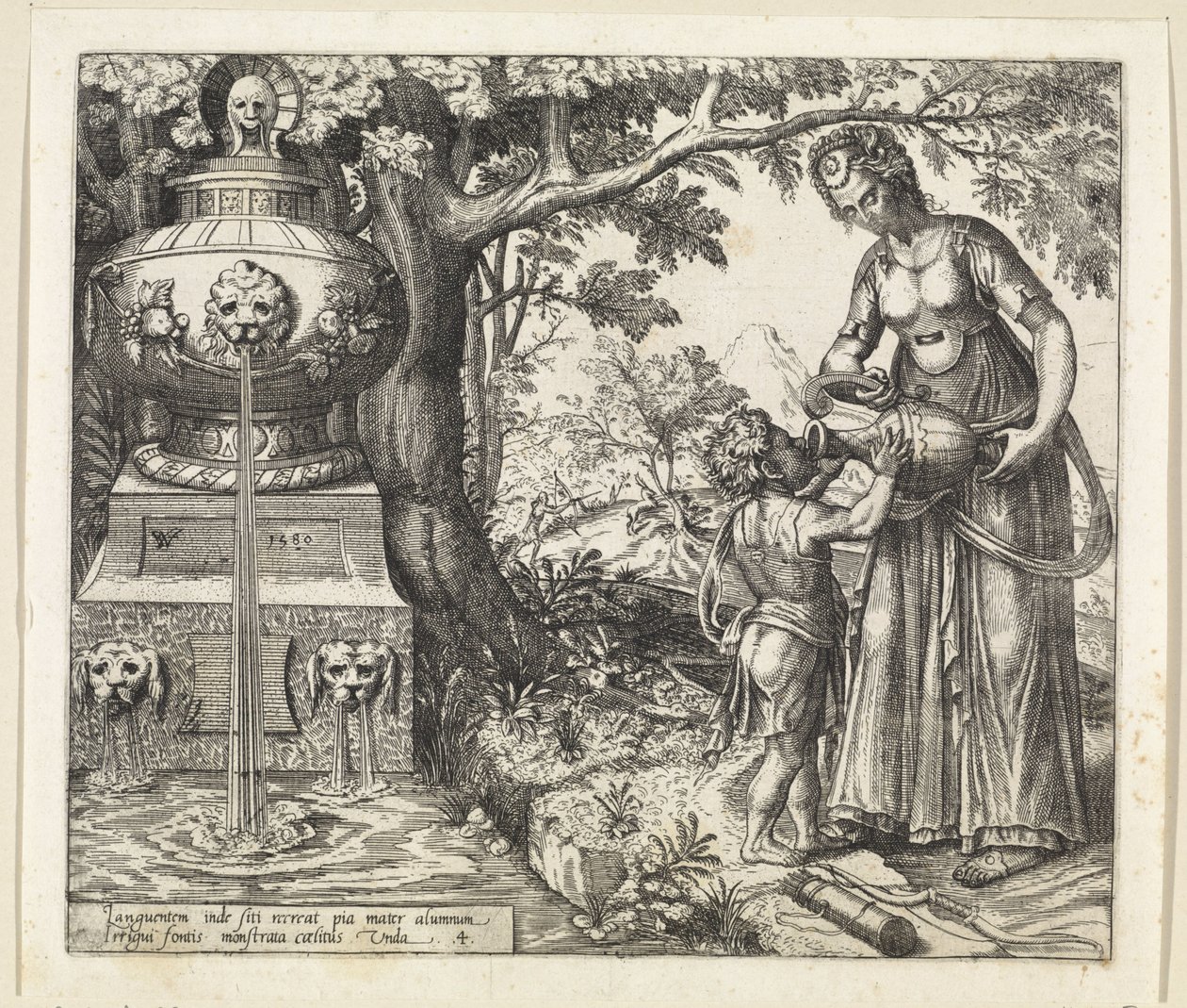 Agar le da de beber a Ismael Historia de Agar e Ismael (título de la serie) de Willem Thibaut