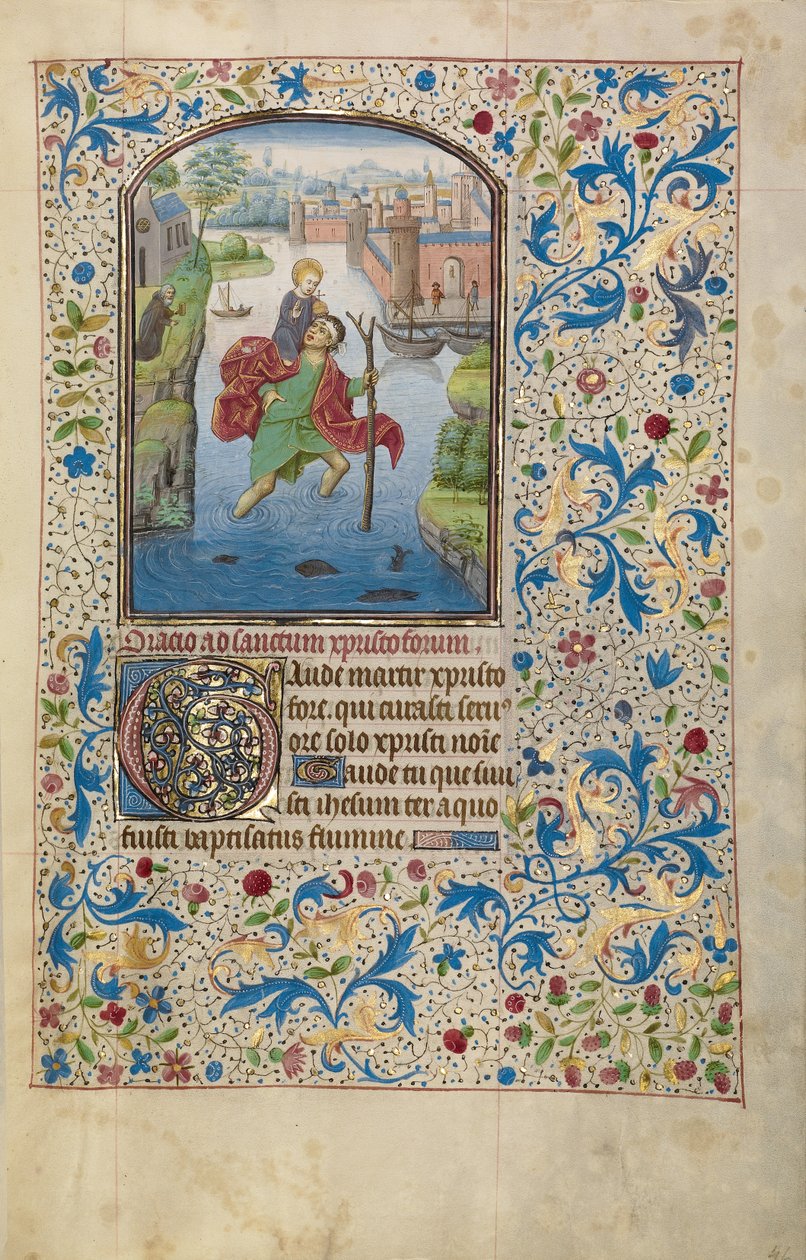 Heiliger Christophorus trägt das Christuskind de Willem Vrelant