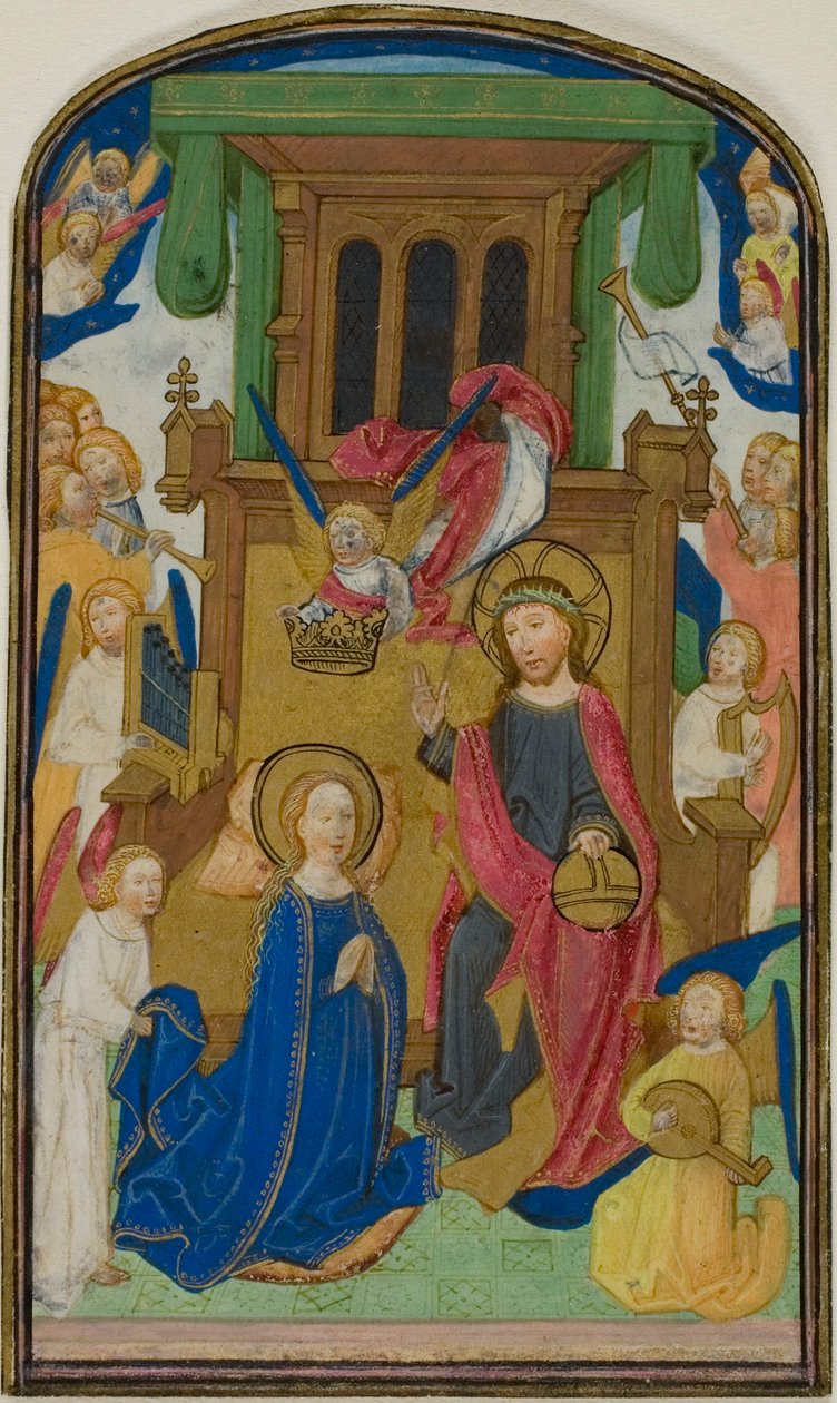 La coronación de la Virgen, de un Libro de Horas de Willem Vrelant