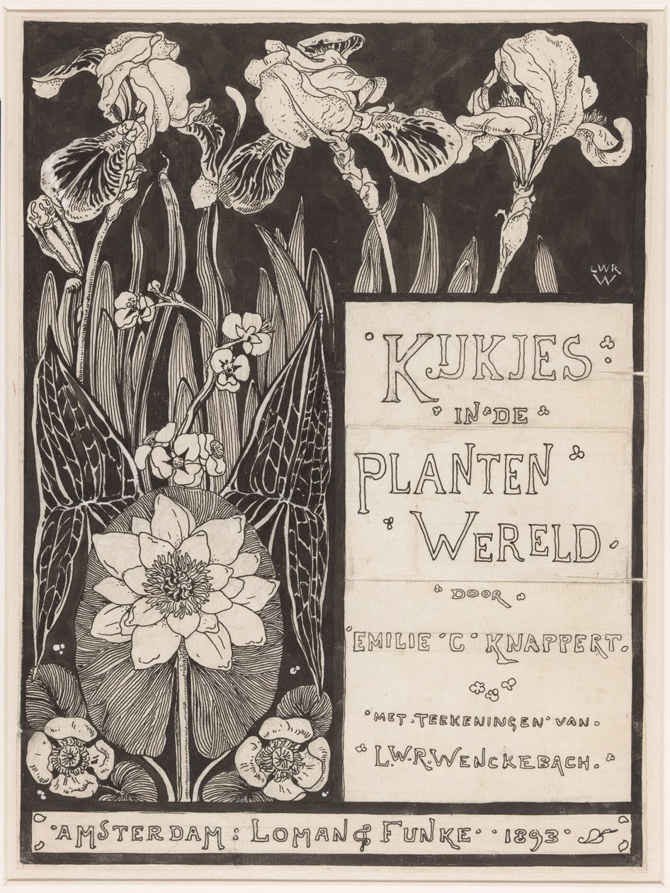 Diseño de encuadernación para: Knappert, Emilie C., Vistas del mundo vegetal, 1893 de Ludwig Willem Reymert Wenckebach