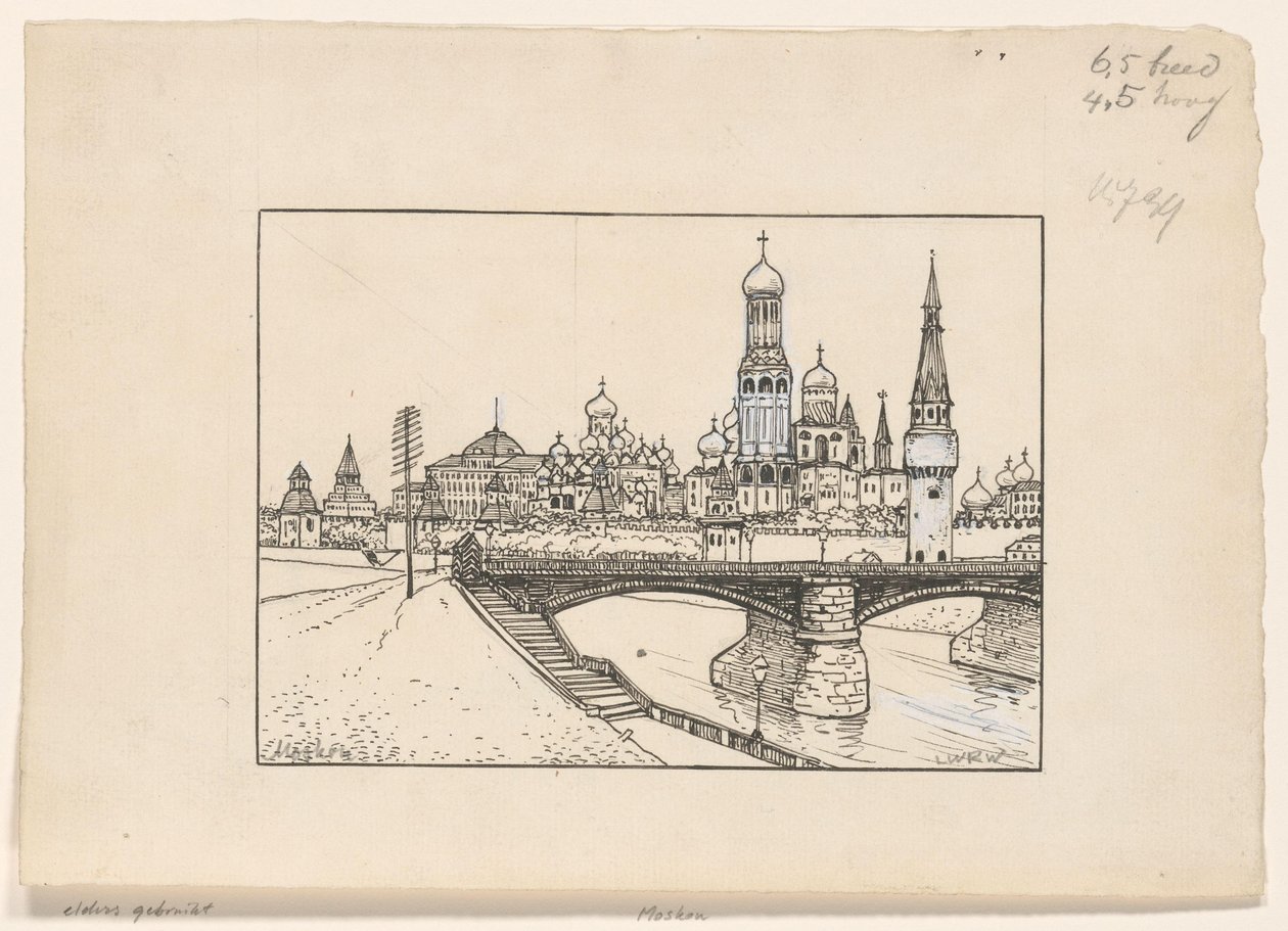 Vista del Kremlin en Moscú de Ludwig Willem Reymert Wenckebach