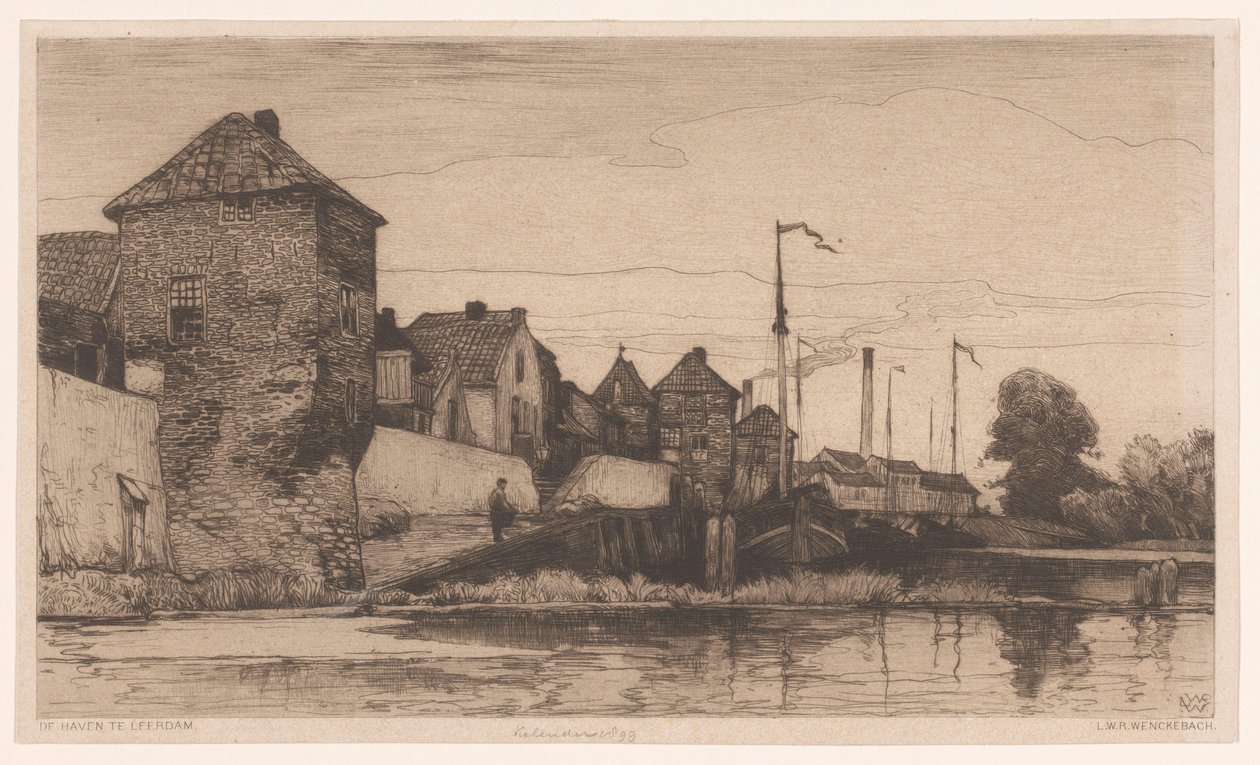 El puerto de Leerdam (título en el objeto) de Willem Wenckebach