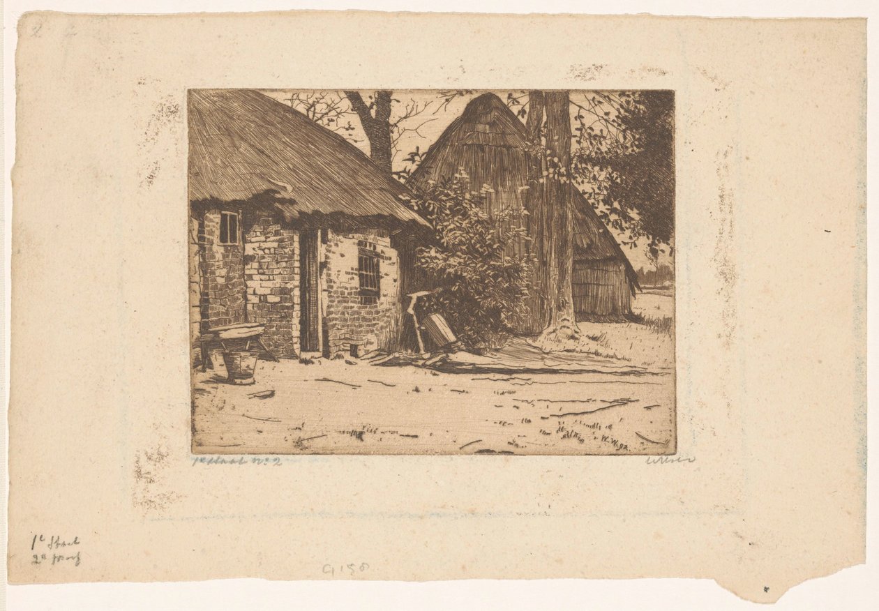 Granja con granero en Brabante de Willem Witsen (signed by artist)