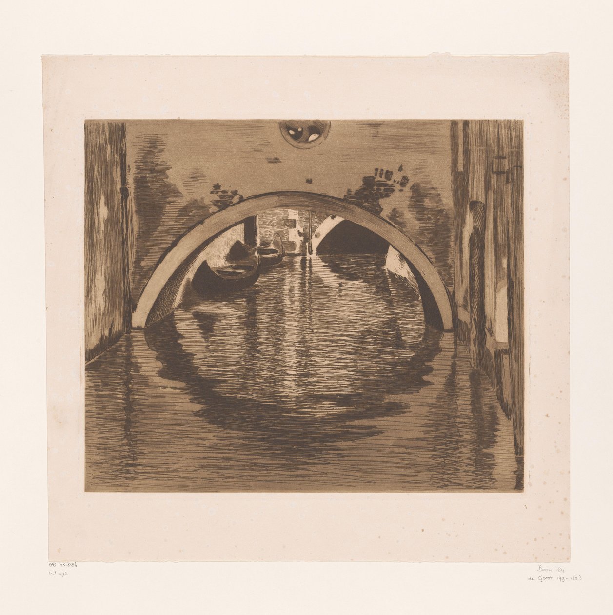 Vista bajo un puente con dos botes de remos
Bajo el puente, Venecia (título original) de Willem Witsen (signed by artist)