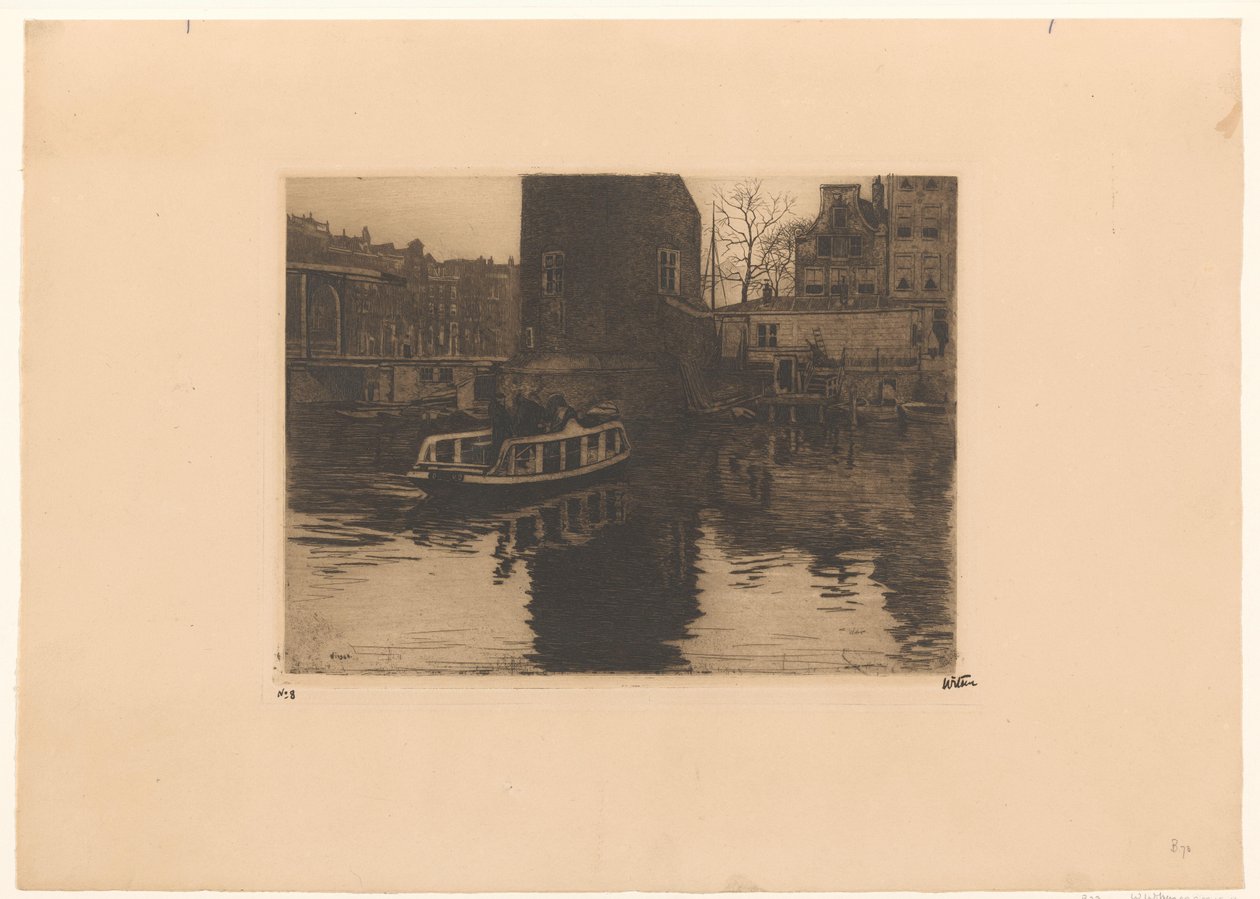 Vista del desembarco en la Montelbaanstoren de Ámsterdam de Willem Witsen (signed by artist)