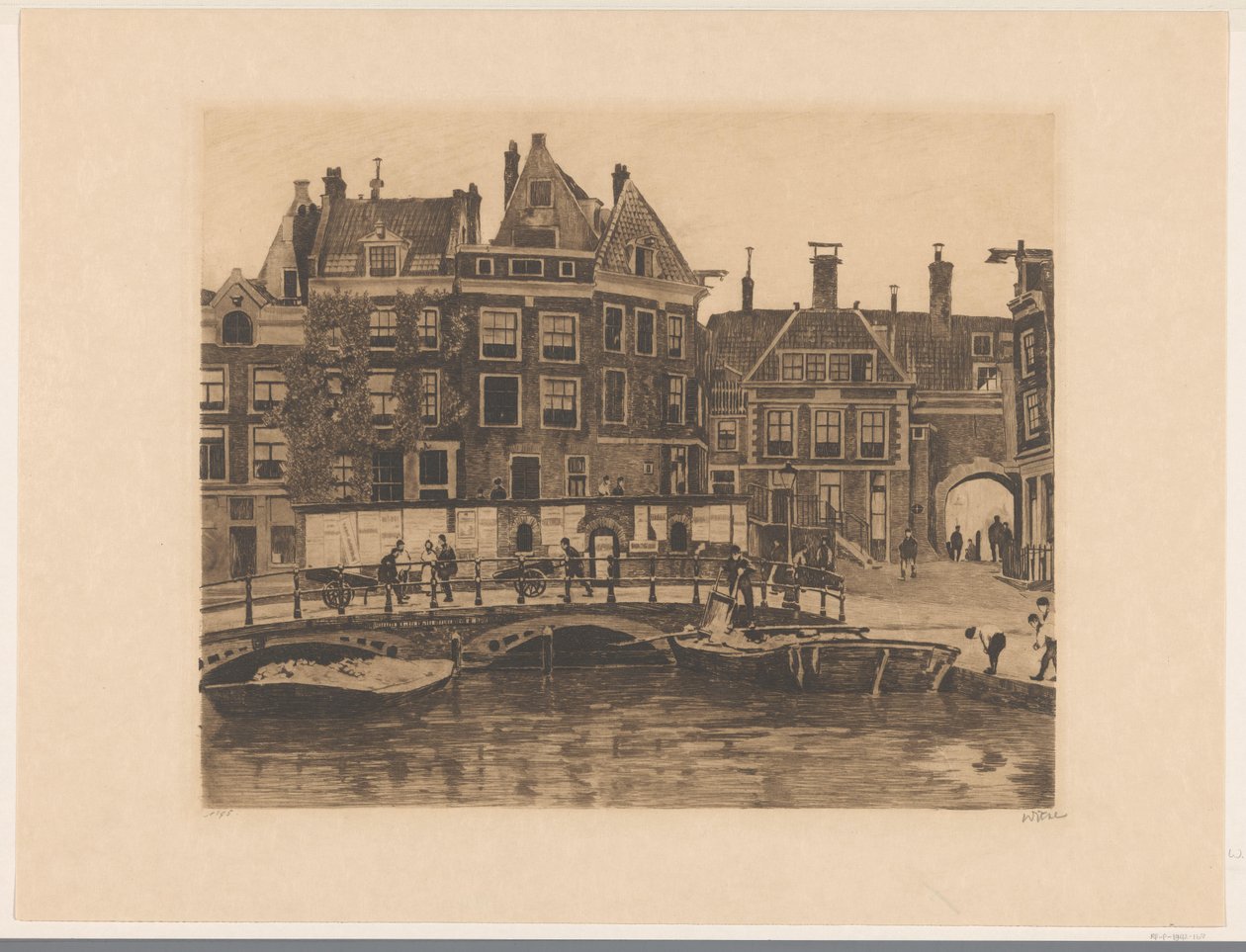Vista del Beurspleintje en Ámsterdam de Willem Witsen (signed by artist)