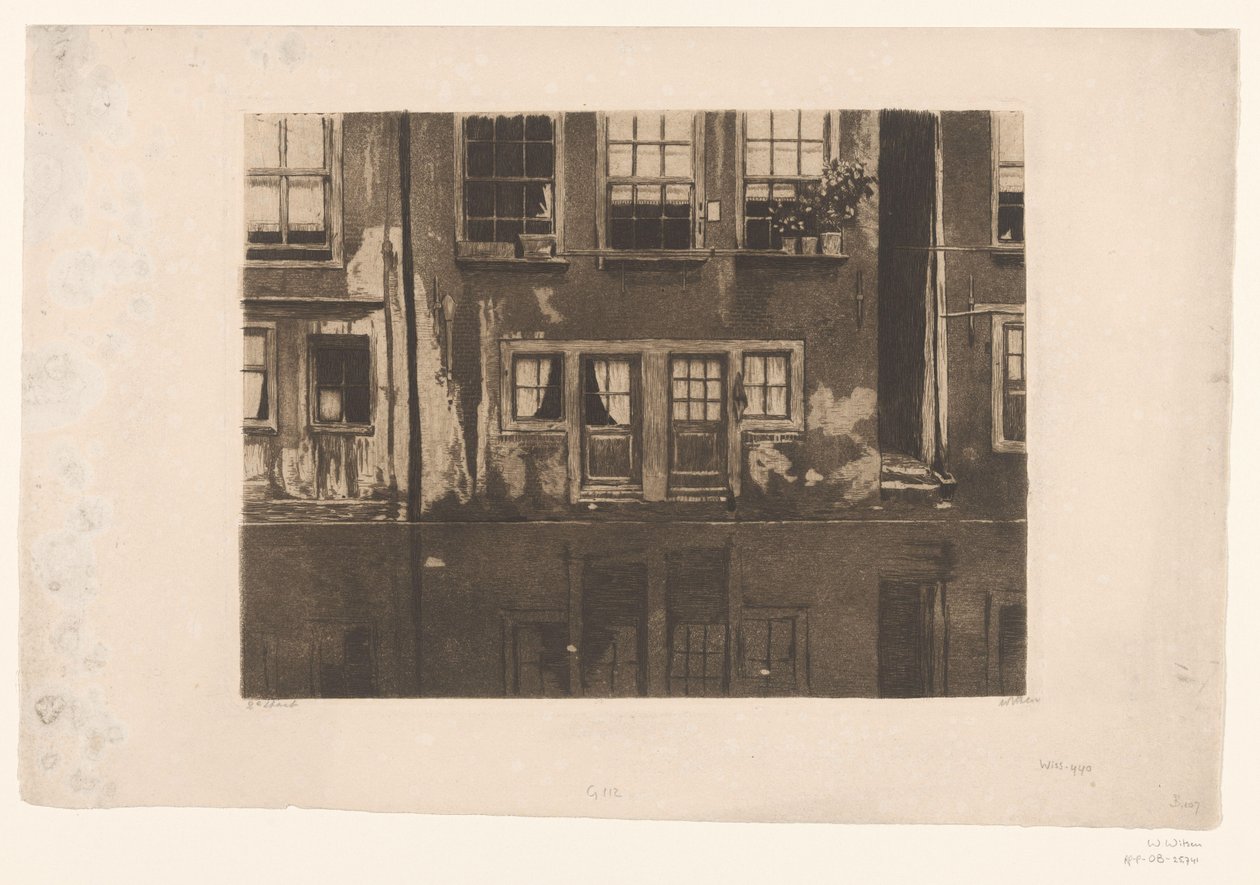 Casas en el Oudezijds Achterburgwal de Ámsterdam de Willem Witsen (signed by artist)