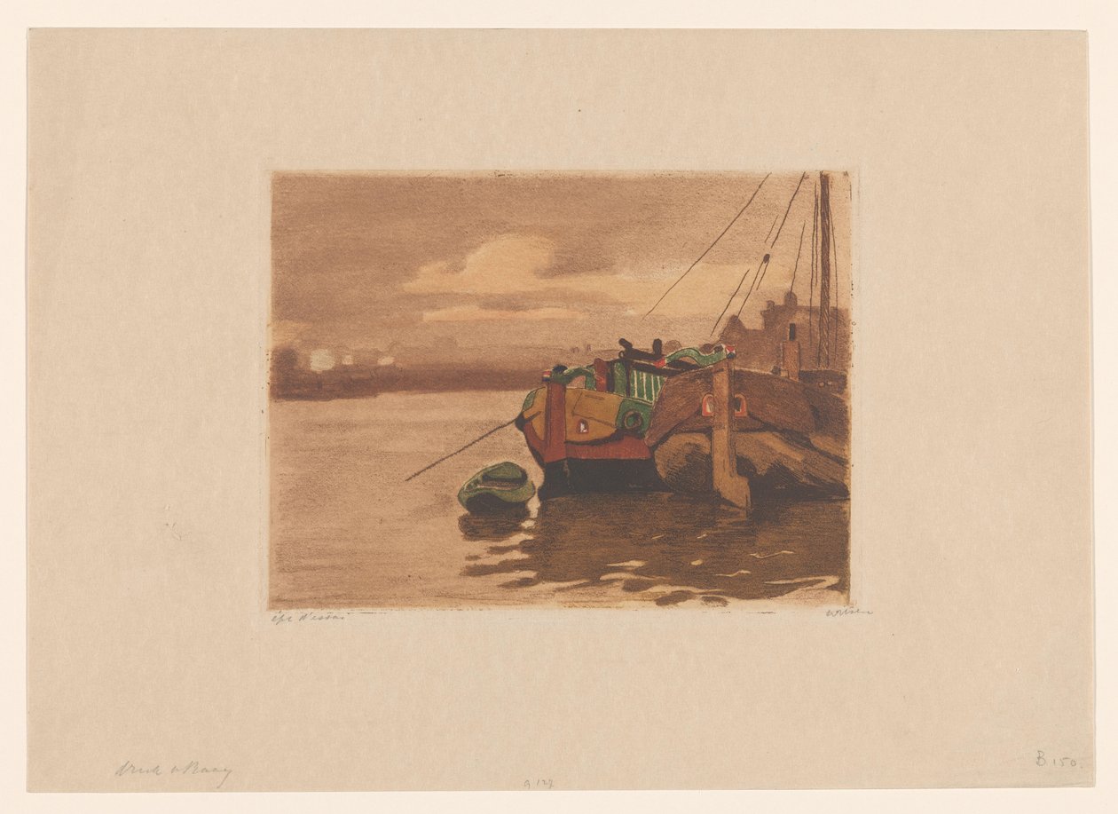 Barcazas en el IJ de Amsterdam de Willem Witsen (signed by artist)
