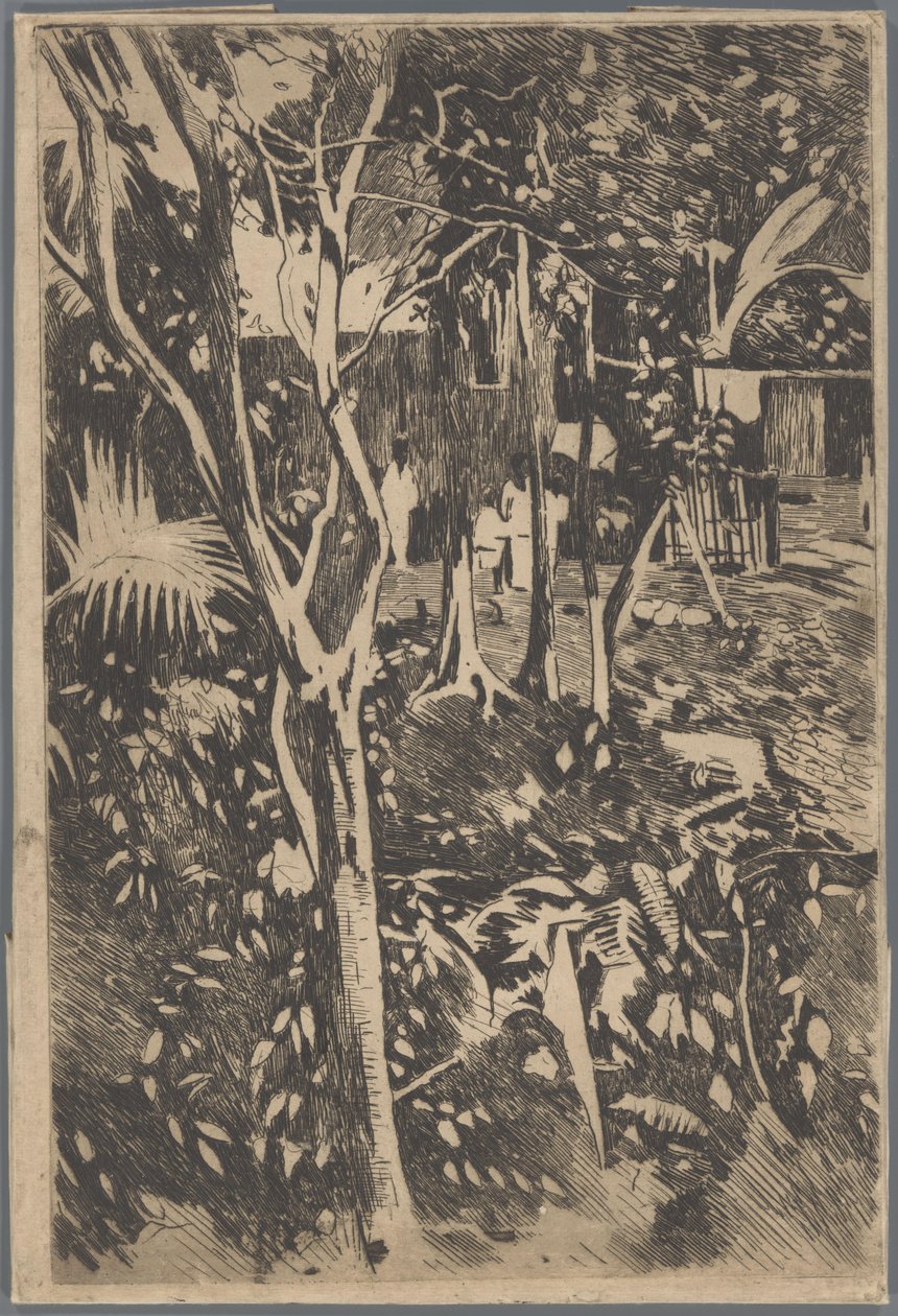 Familia en el jardín del Hotel Bellevue, Buitenzorg de Willem Arnoldus Witsen