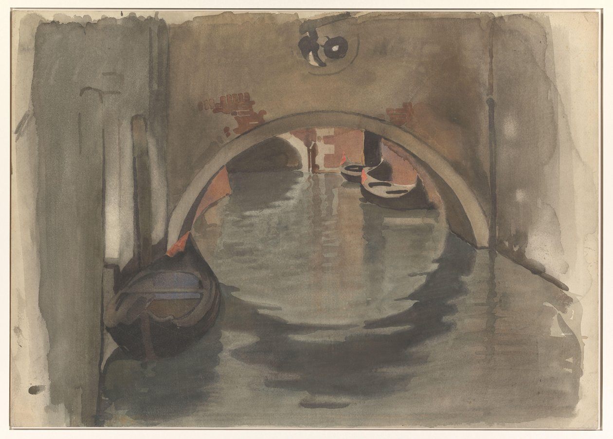 Vista bajo un puente arqueado en Venecia de Willem Arnoldus Witsen