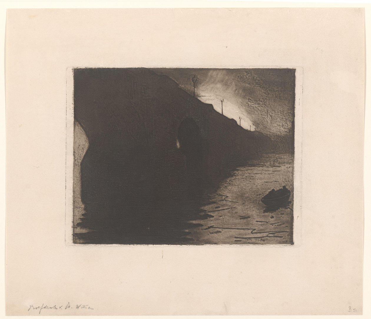 Vista del puente de Waterloo en la niebla en Londres de Willem Arnoldus Witsen