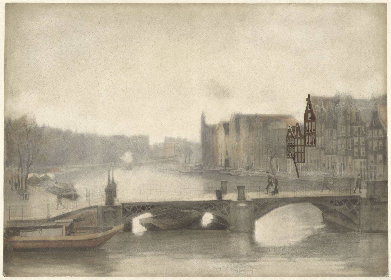 Vista del Binnen-Amstel en la niebla de Willem Arnoldus Witsen