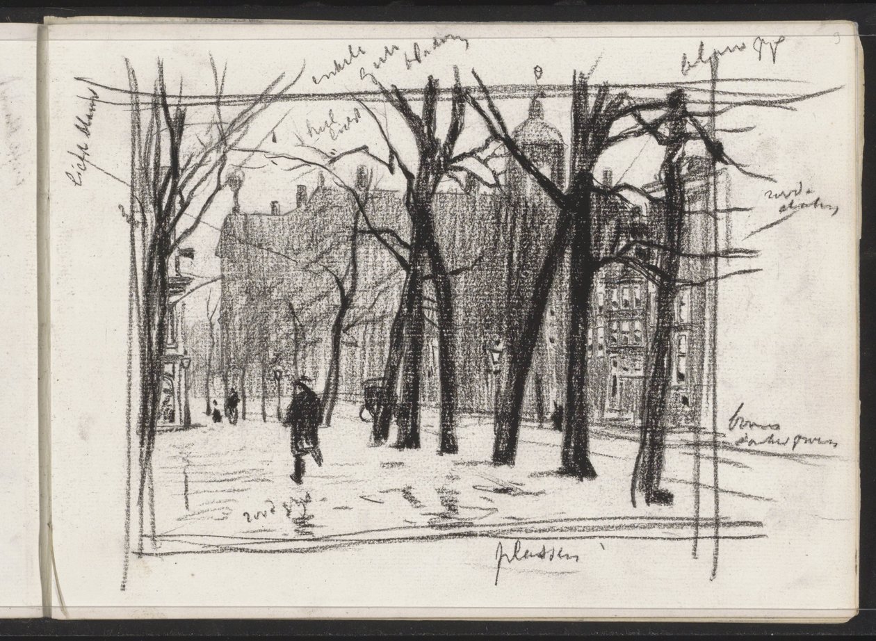 Vista de la Nieuwezijds Voorburgwal con el Palacio Real de Willem Witsen