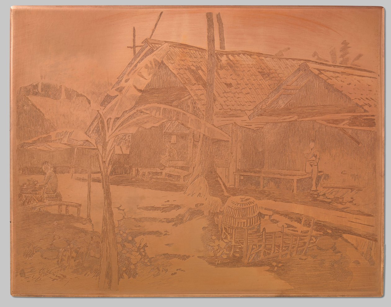 En el kampong, banano en primer plano de Willem Arnoldus Witsen