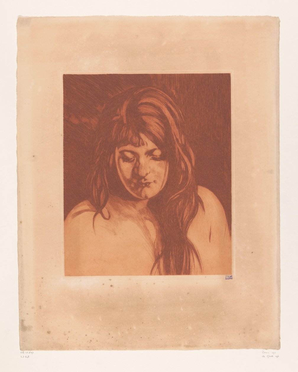 Retrato de una mujer desconocida
Cabeza de mujer con el pelo suelto (título original) de Willem Arnoldus Witsen