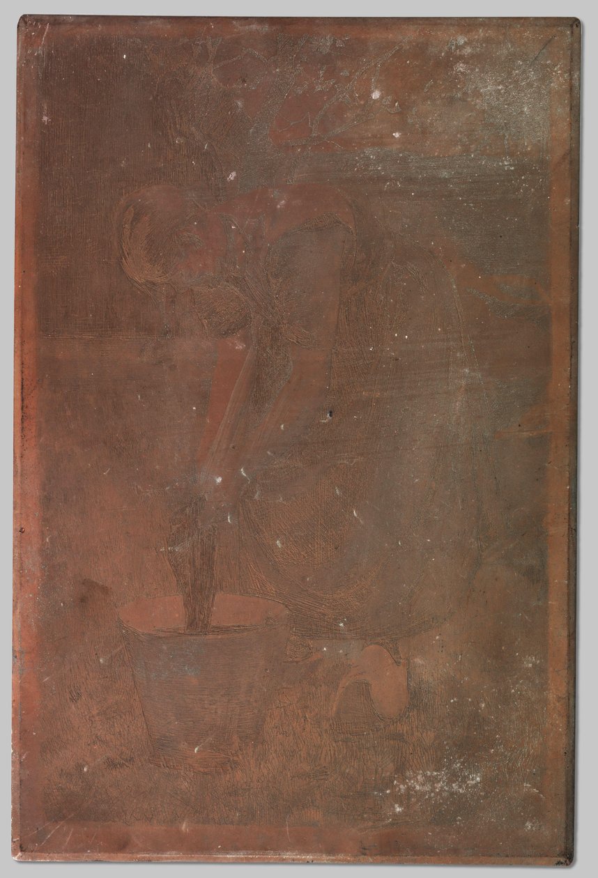 Mujer de pie en el balde de lavado de Willem Arnoldus Witsen