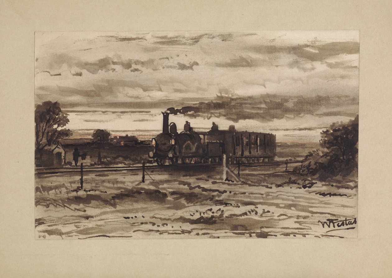 Paisaje con tren de Willem de Famars Testas