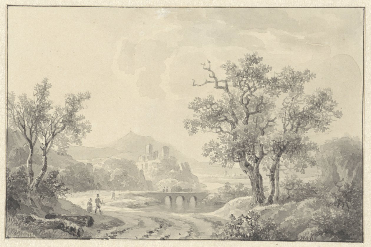 Paisaje con ruina por delante de Willem de Klerk