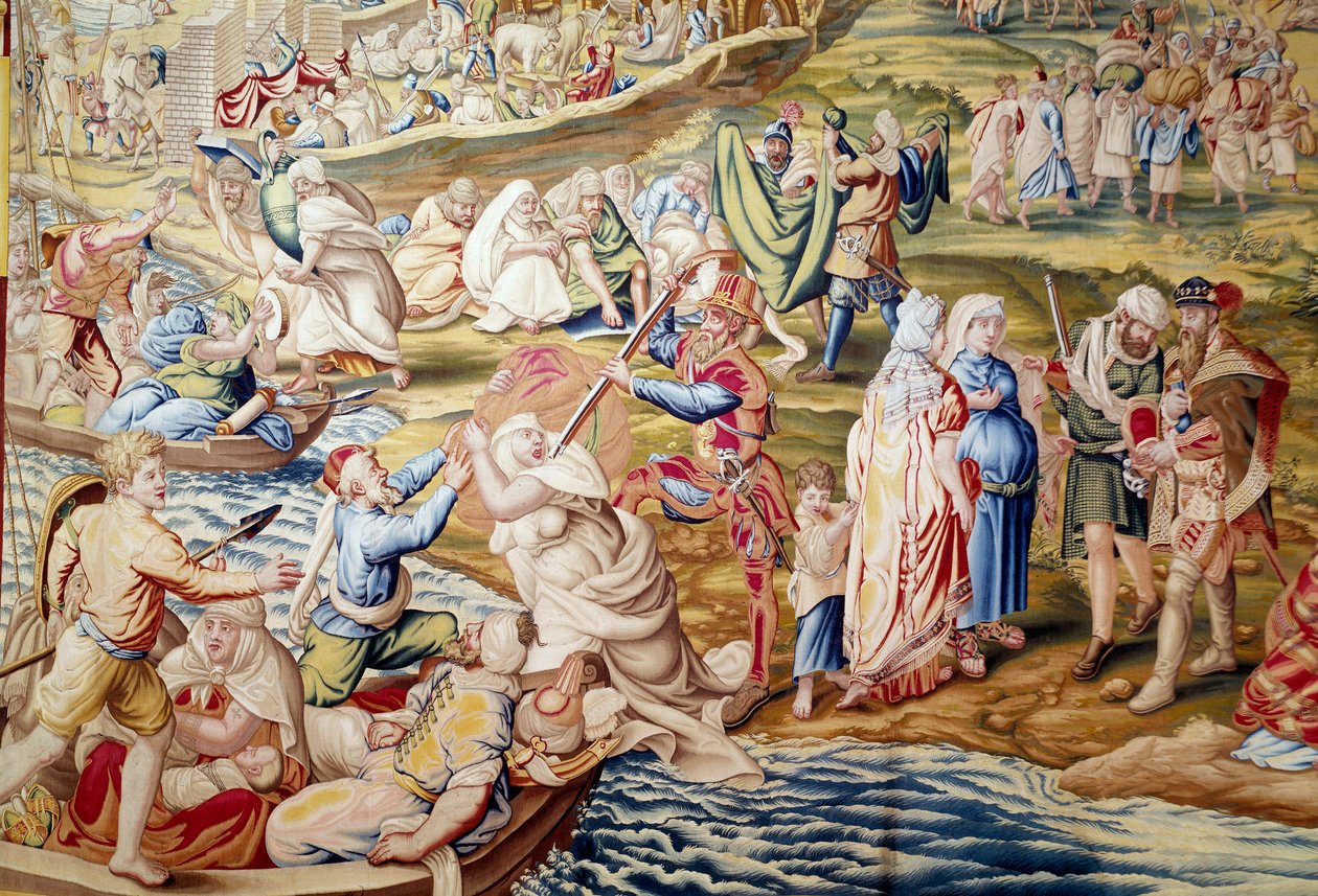 Conquista de Túnez por el emperador Carlos V: violencia infligida a las mujeres por las tropas españolas en 1535 (tapiz) de Willem de Pannemaker