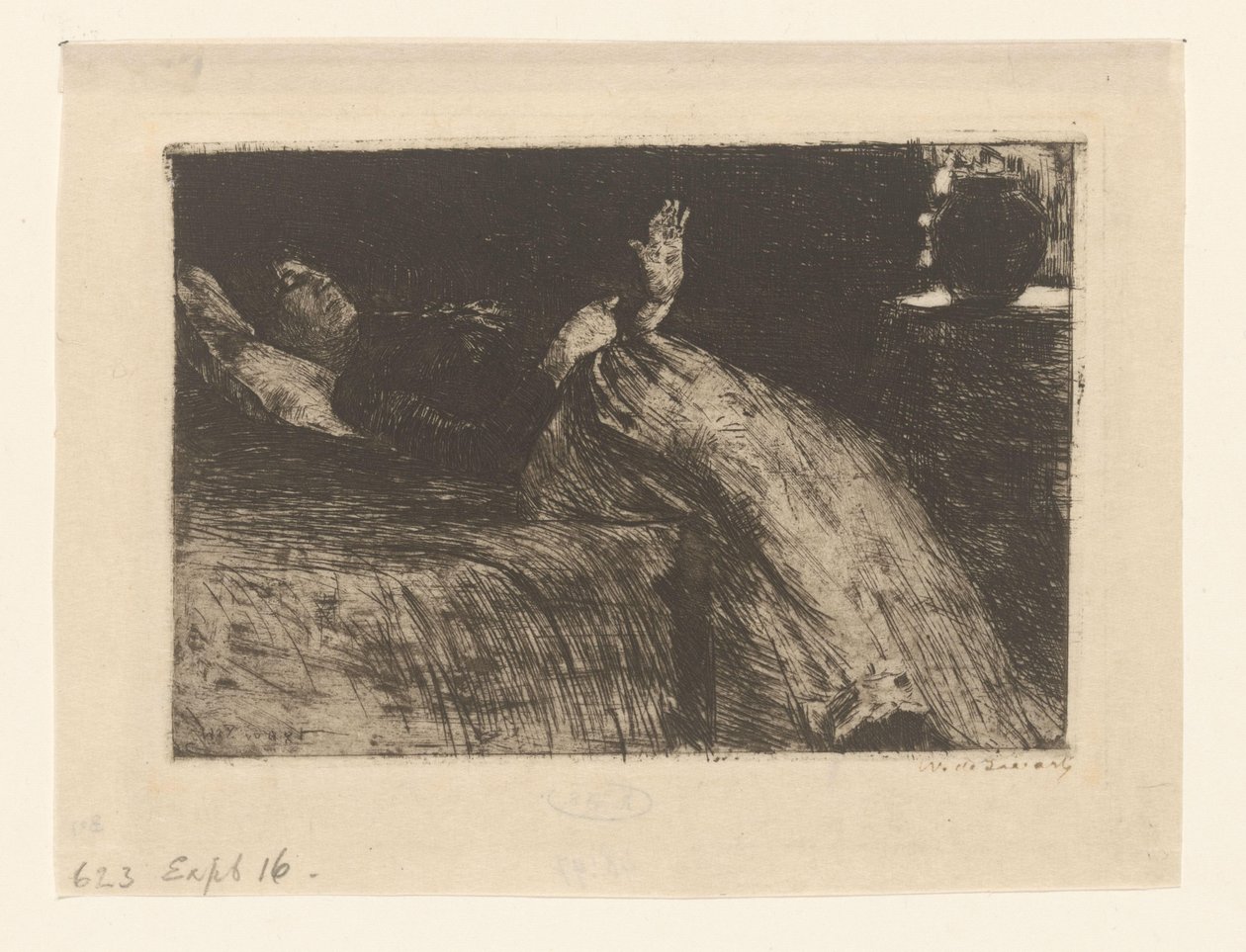 Mujer reclinada (título original) de Willem de Zwart (signed by artist)