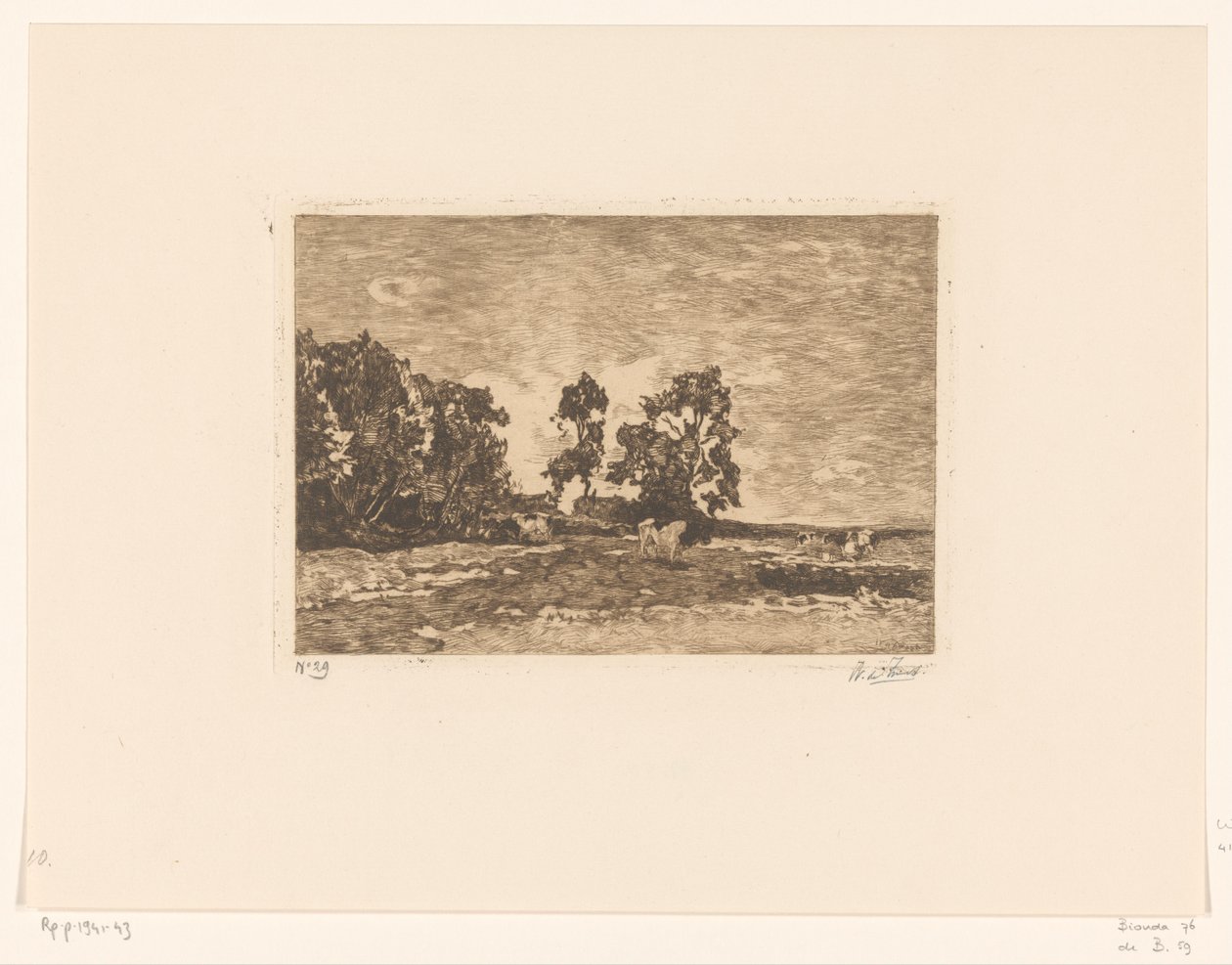 Pradera con vacas (título original) de Willem de Zwart (signed by artist)