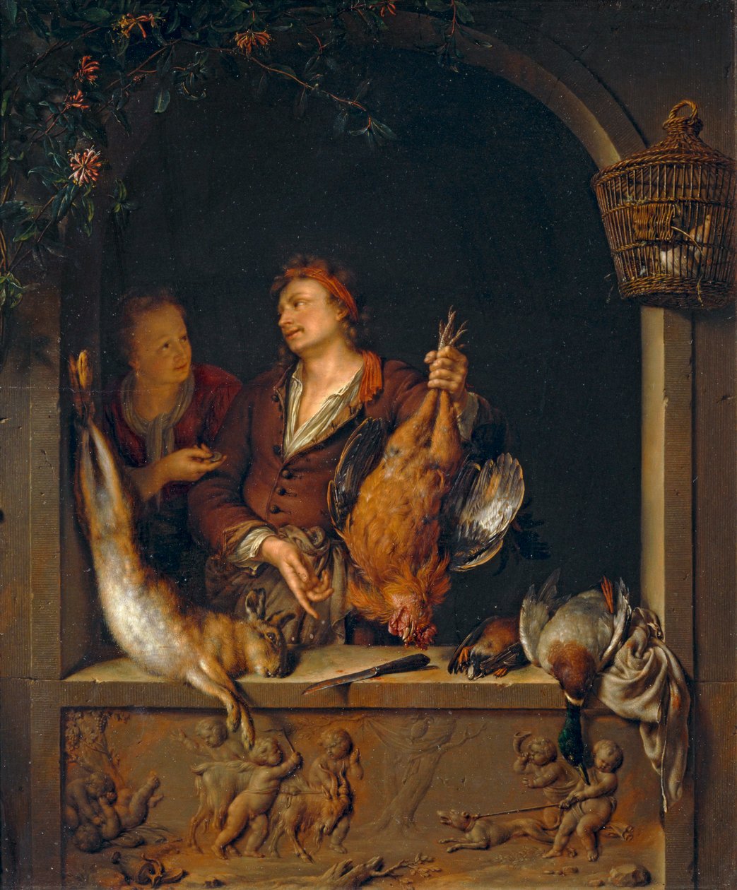 Le Marchand de gibier, también conocido como Le Rôtisseur ... de Willem van (after) Mieris