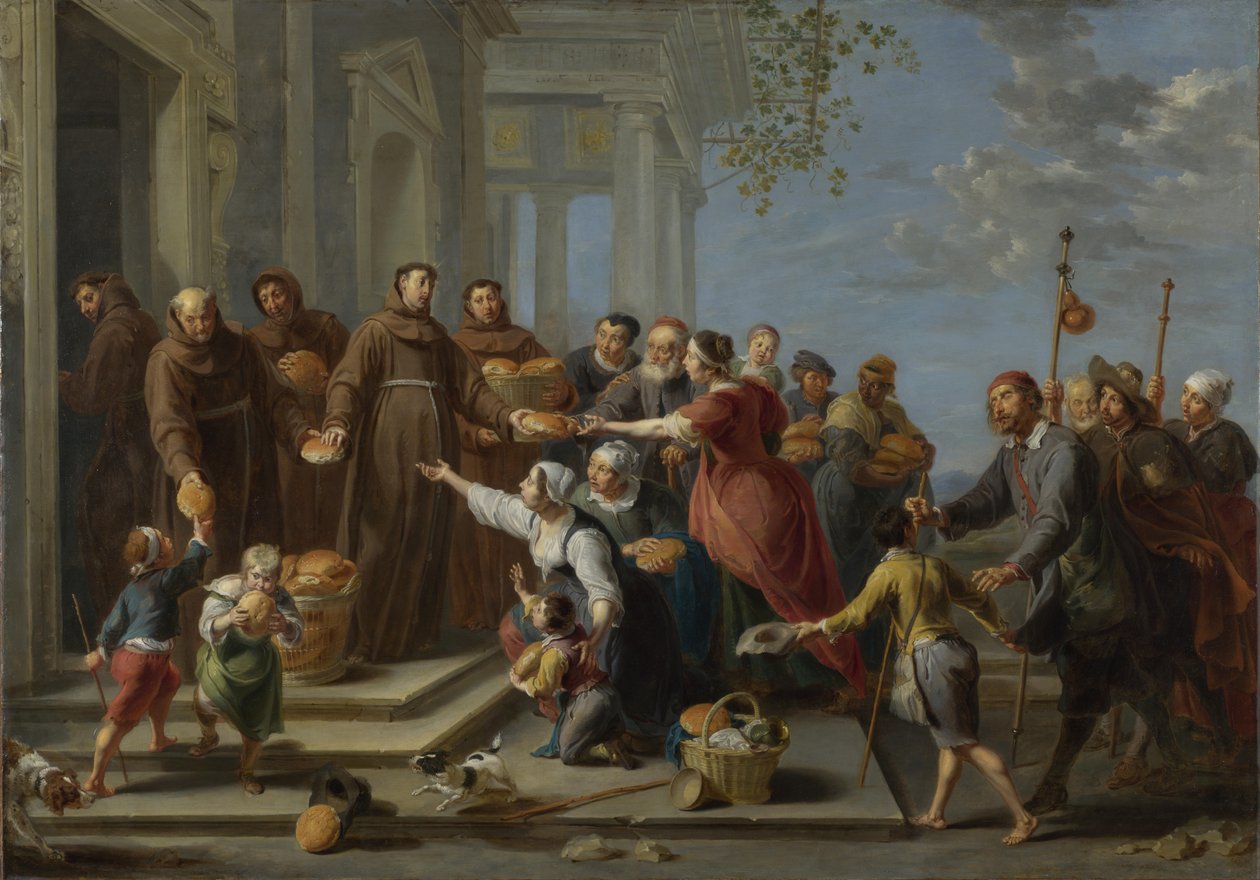 San Antonio de Padua distribuyendo pan de Willem van Herp the Elder