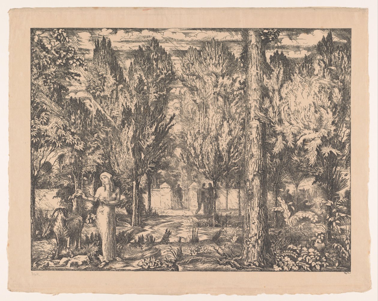 Mujer y carnero en un jardín amurallado
El parque (título original) de Willem van Konijnenburg (signed by artist)