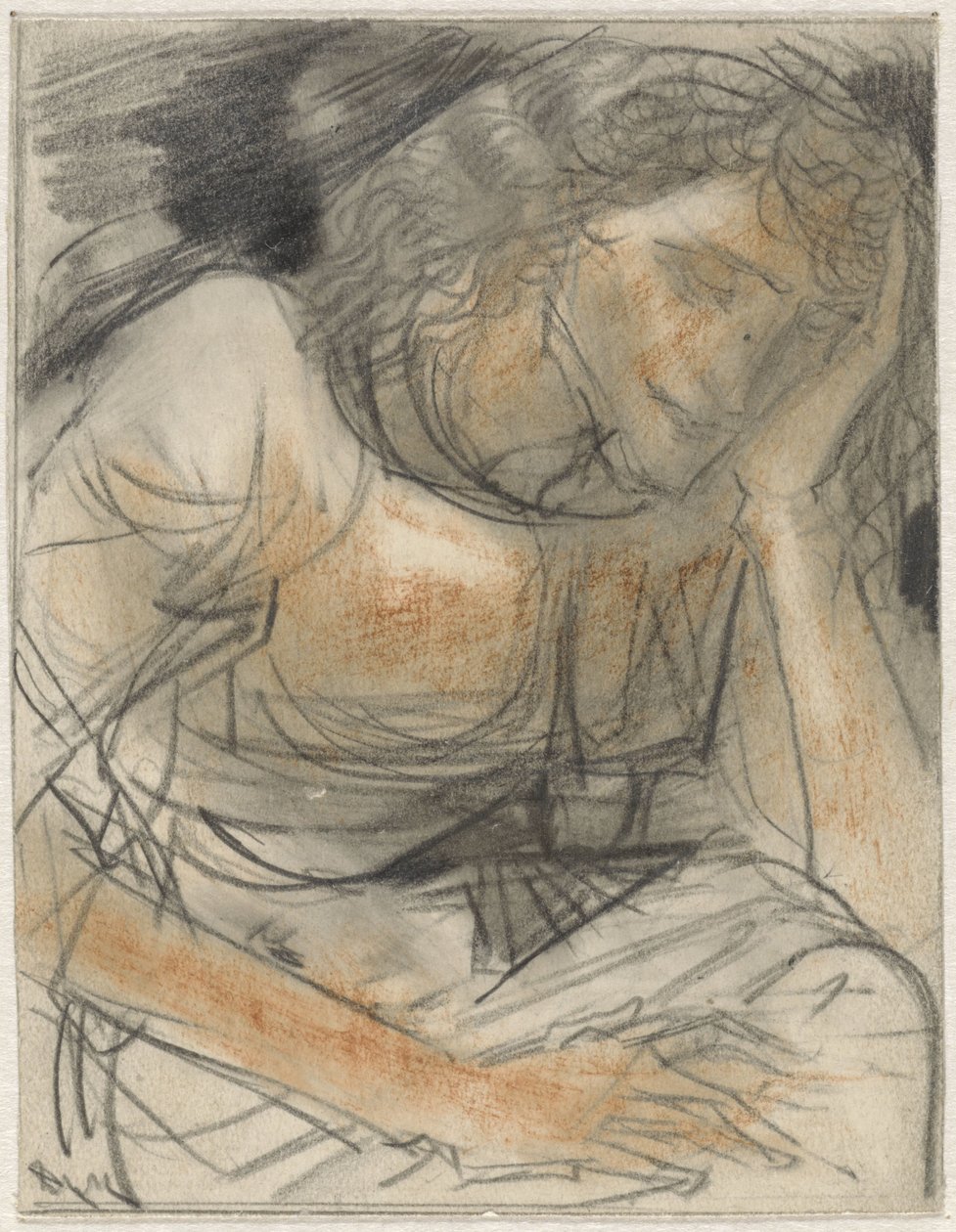 Mujer con la mano bajo la cabeza de Willem van Konijnenburg