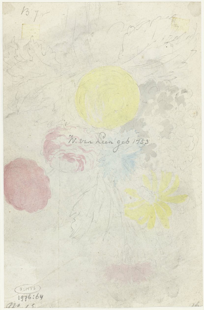Boceto de un ramo de flores de Willem van Leen