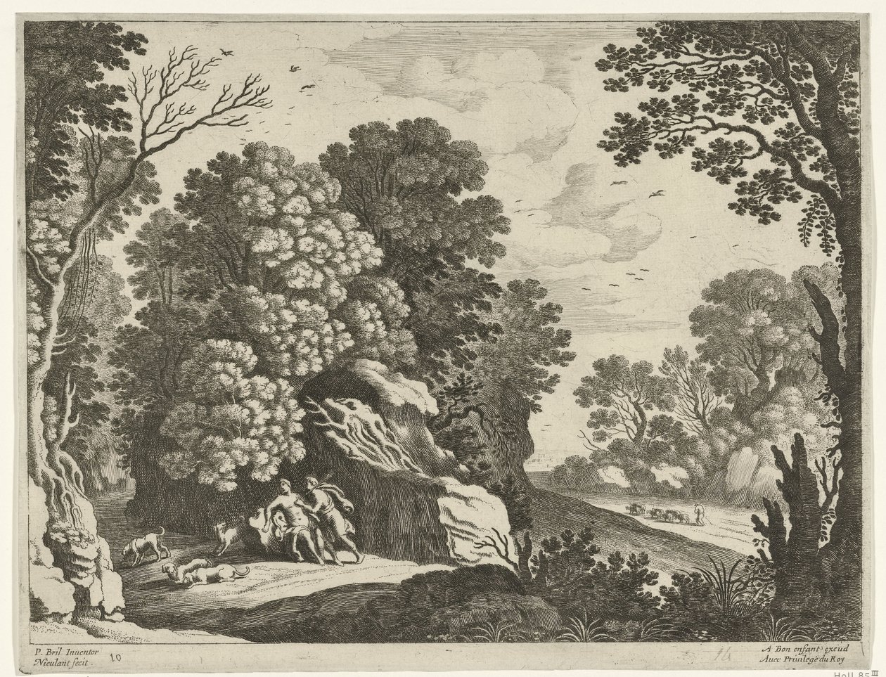 Céfalo y Procris Paisajes italianos (título de la serie) de Willem van Nieulandt (II)