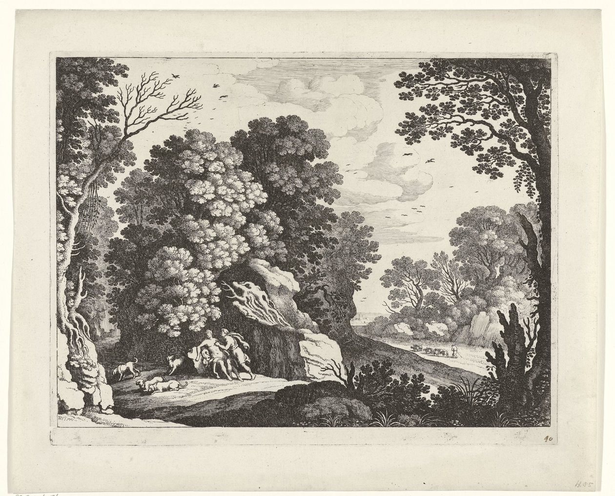 Céfalo y Procris Paisajes italianos (título de la serie) de Willem van Nieulandt (II)