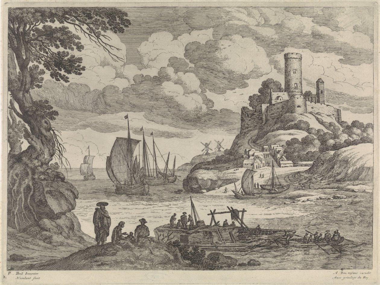 Vista al puerto con barcos de Willem van Nieulandt (II)