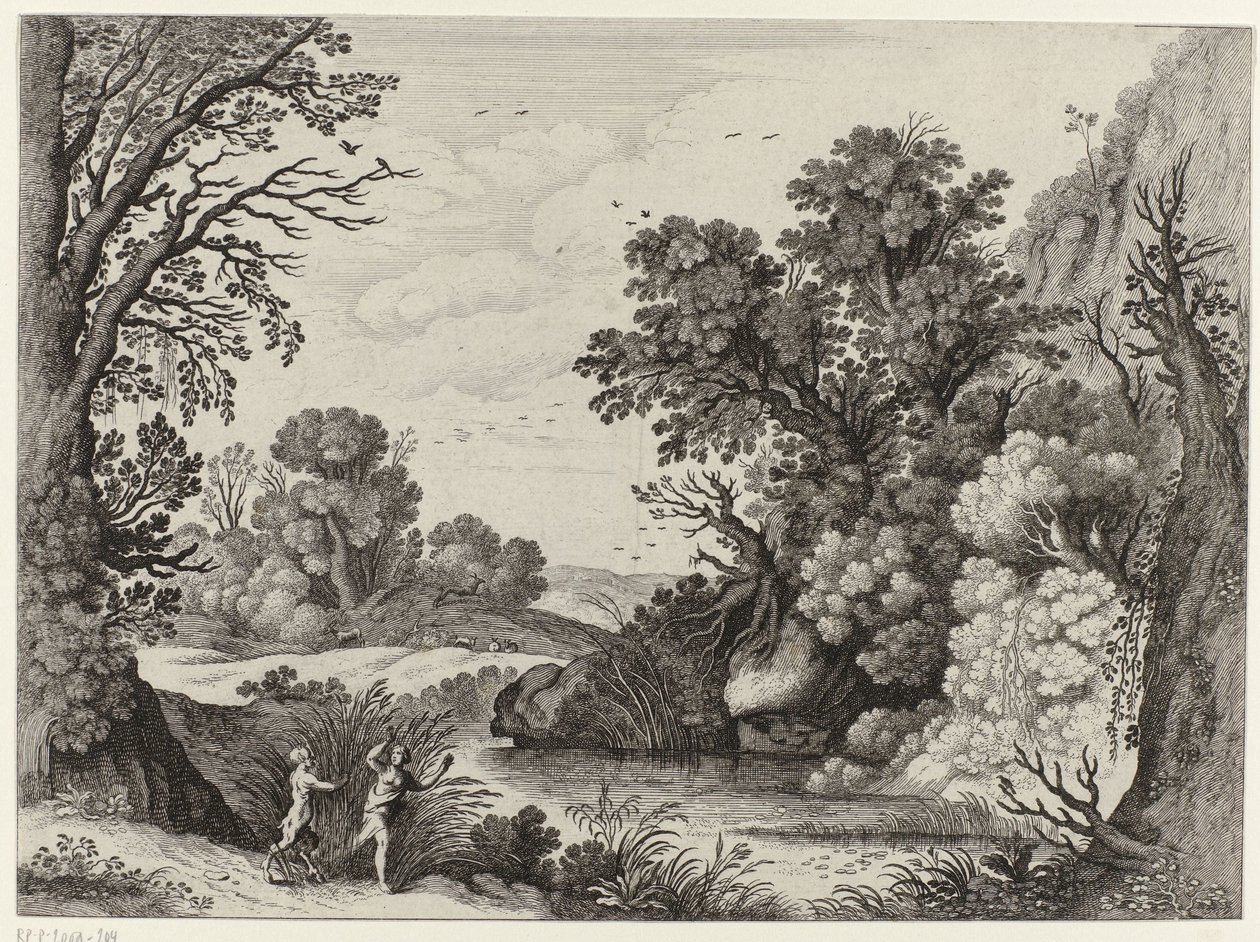 Paisaje con Pan y Syringe de Willem van Nieulandt (II)