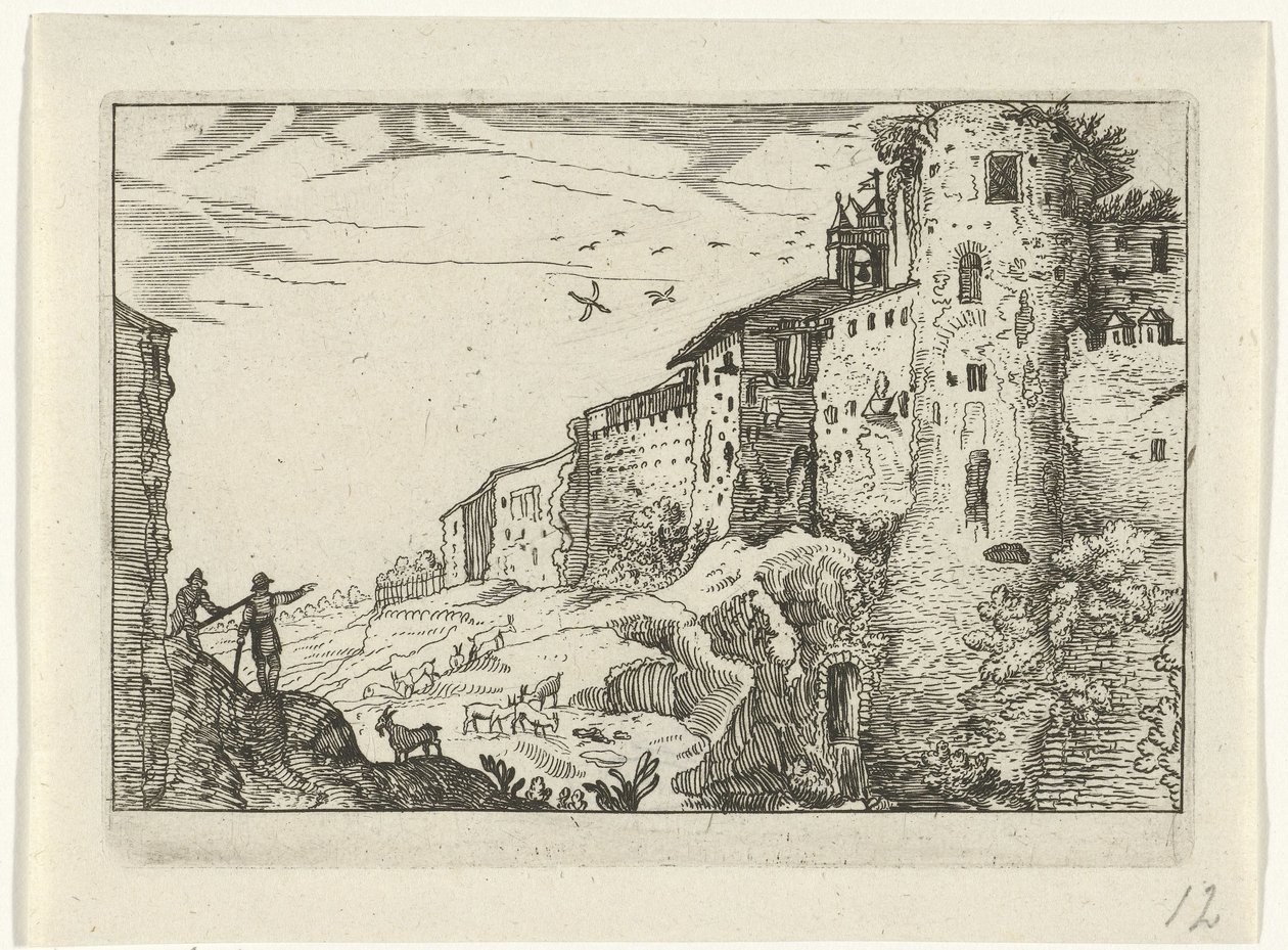 paisaje con ruinas romanas Ruinas romanas (serie 2) (título de la serie) de Willem van Nieulandt (II)