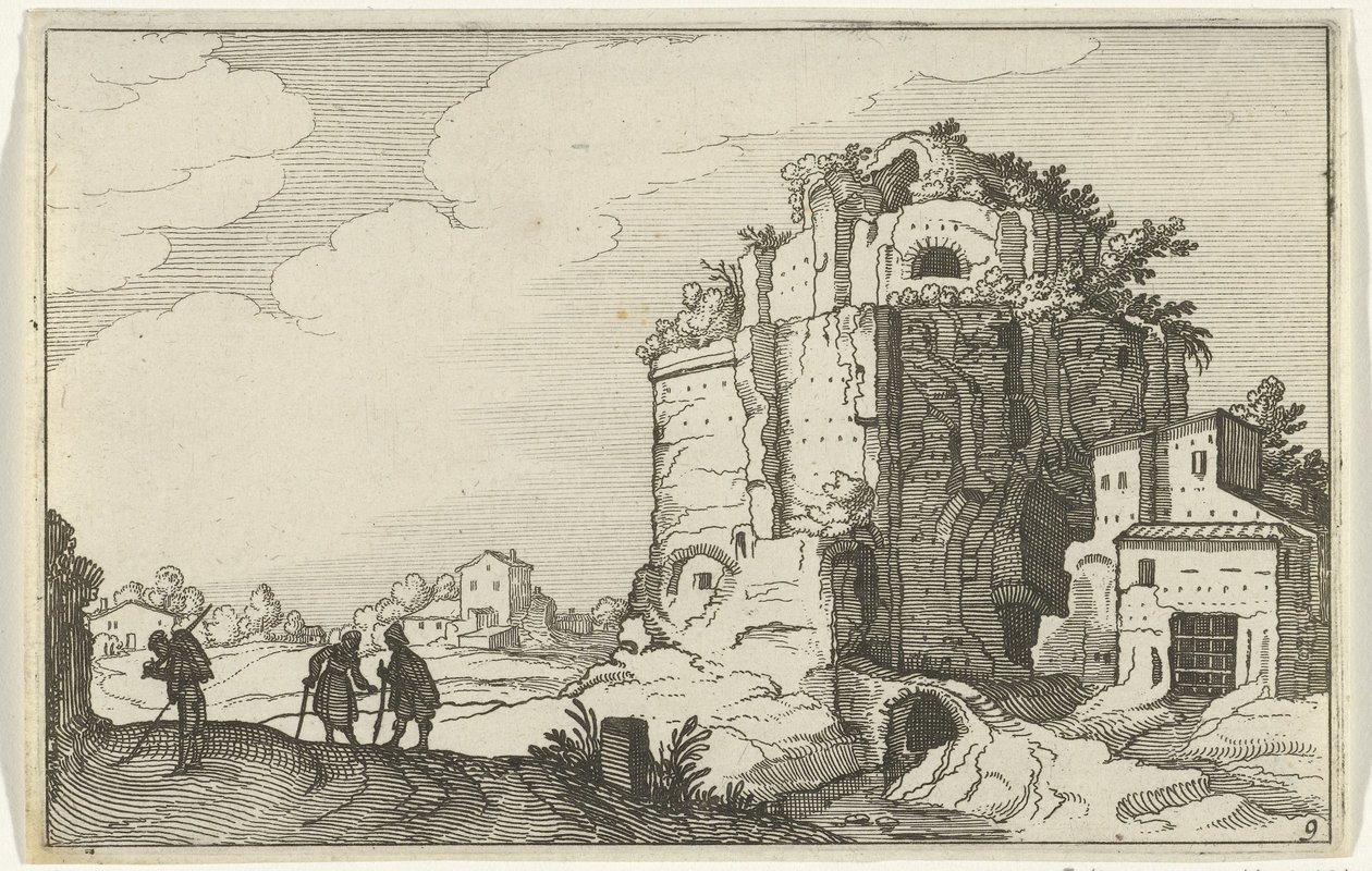 ruina romana Ruinas romanas y paisajes costeros (serie 1) (título de la serie) de Willem van Nieulandt (II)