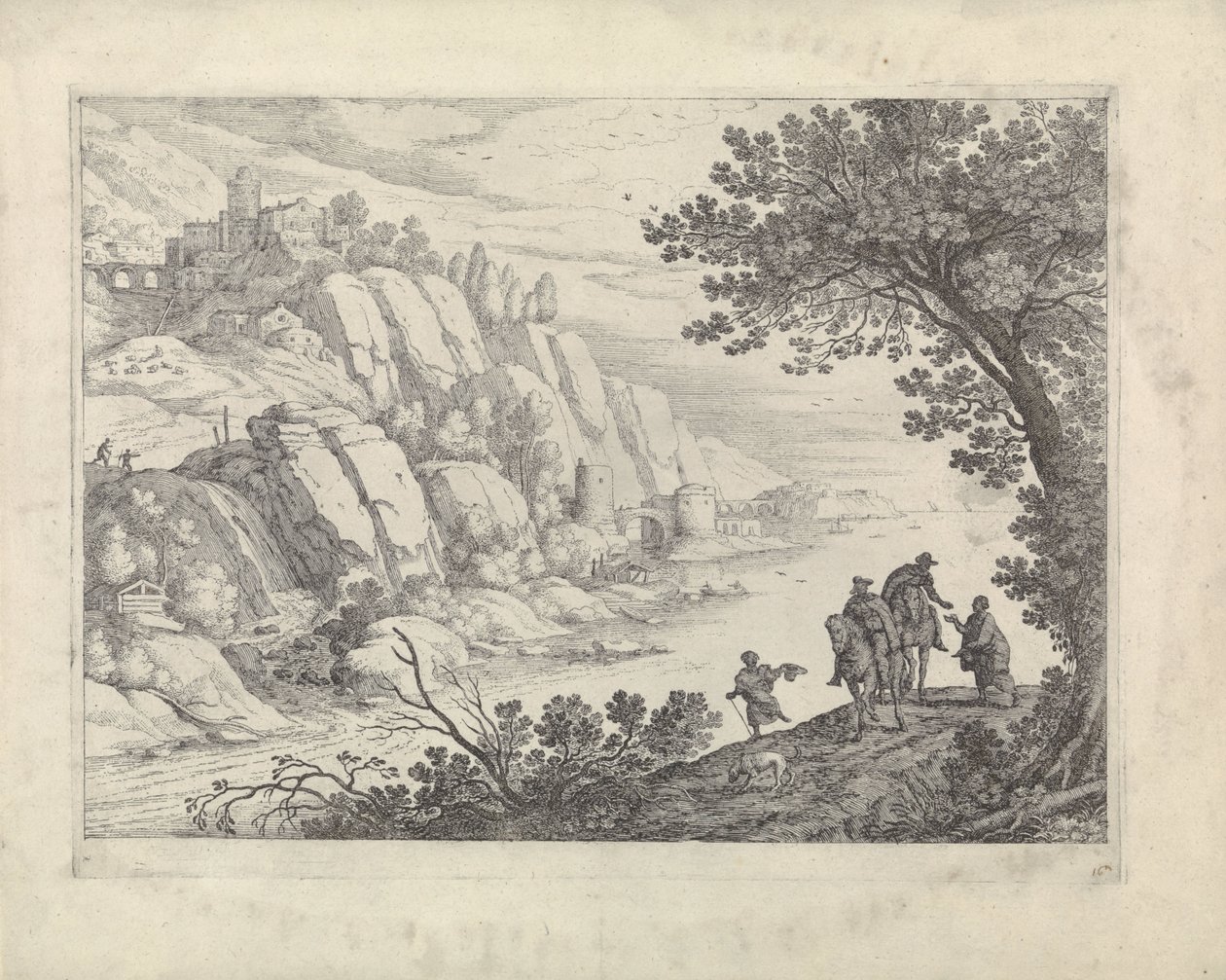 Jinetes y mendigos en un paisaje de Willem van Nieulandt (II)