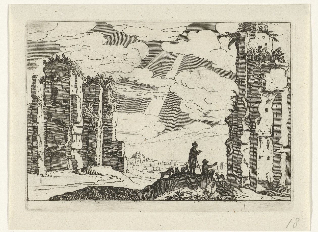 Ruina de las Termas de Caracalla Ruinas romanas (serie 2) (título de la serie) de Willem van Nieulandt (II)