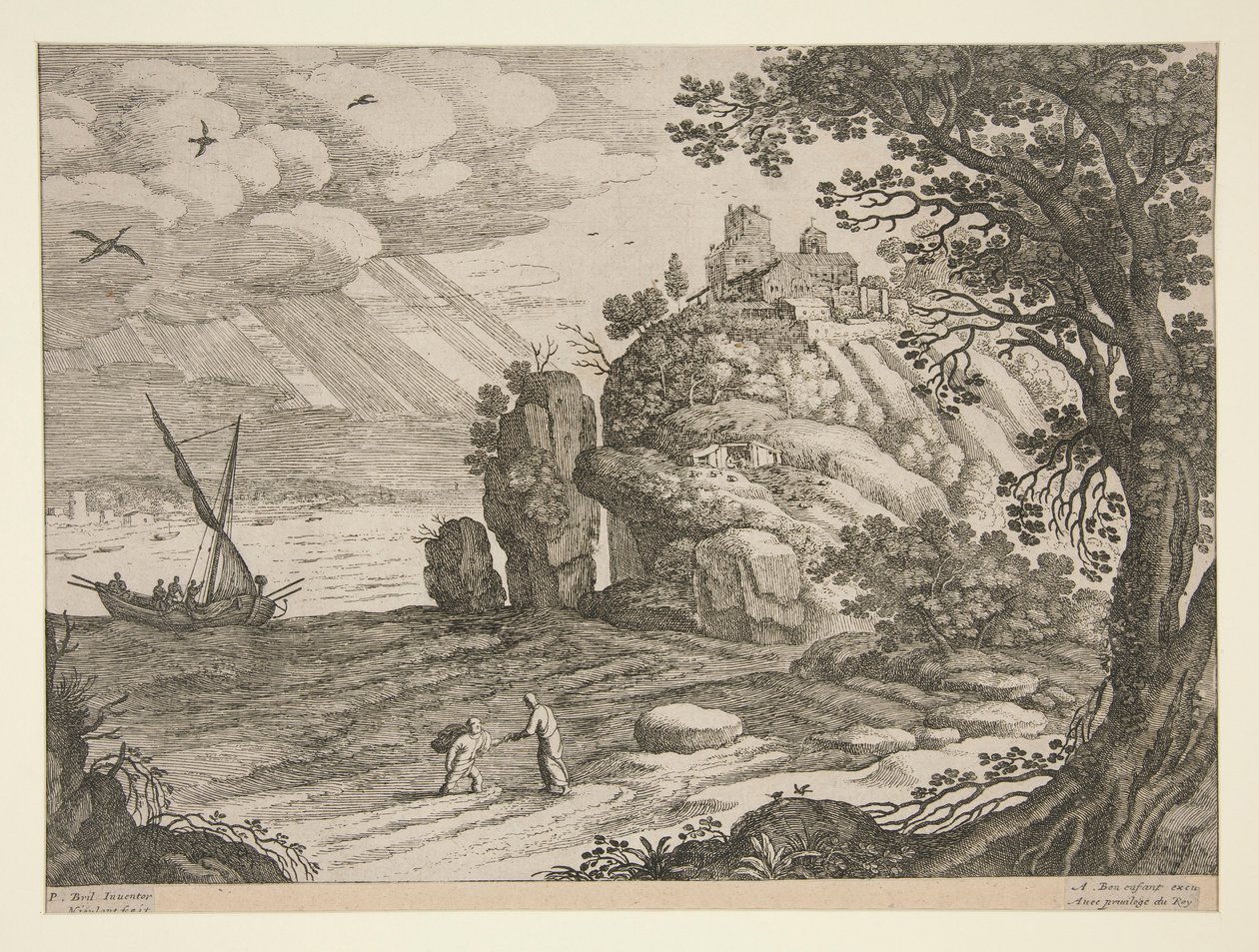 paisajes italianos; uno de 30 platos de Willem van Nieulandt II