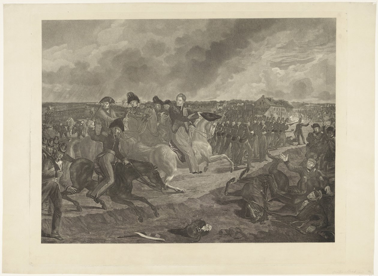 Príncipe de Orange en la batalla de Quatre-Bras, 1815 de Willem van Senus
