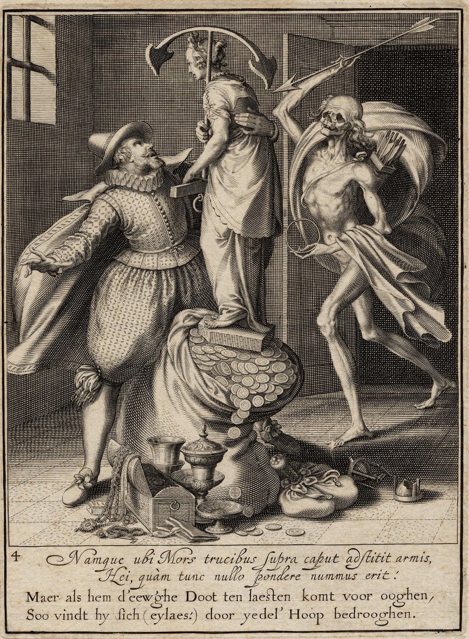 La Muerte con una Flecha a Punto de Golpear al Hombre, 1609 de Willem van Swanenburgh