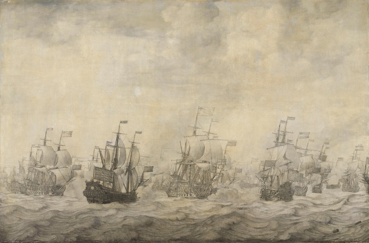 Episodio de la batalla de los cuatro días, 11-14 de junio de 1666, de la segunda guerra anglo-holandesa, 1665-67 de Willem van de Velde (I)