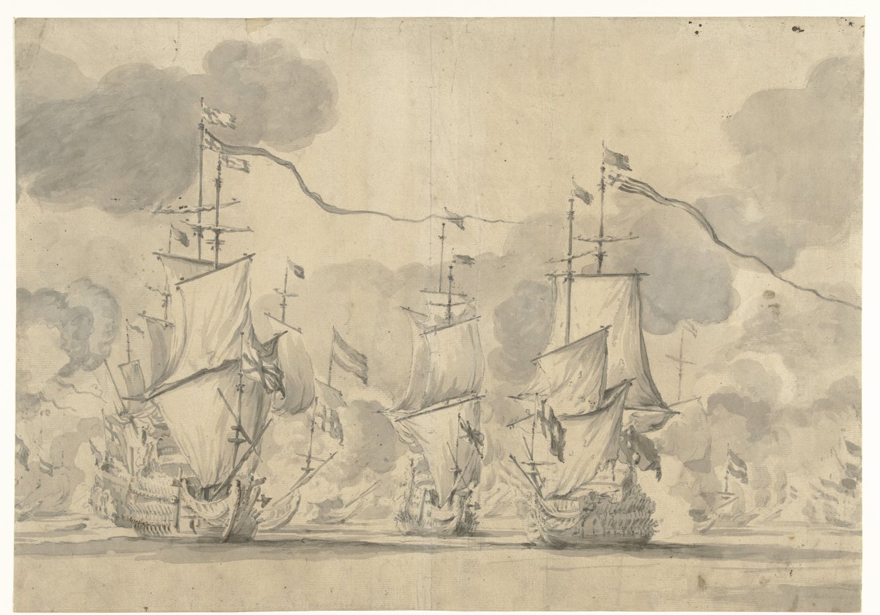 Batalla de Lowestoft el 13 de junio de 1665 de Willem van de Velde (I)