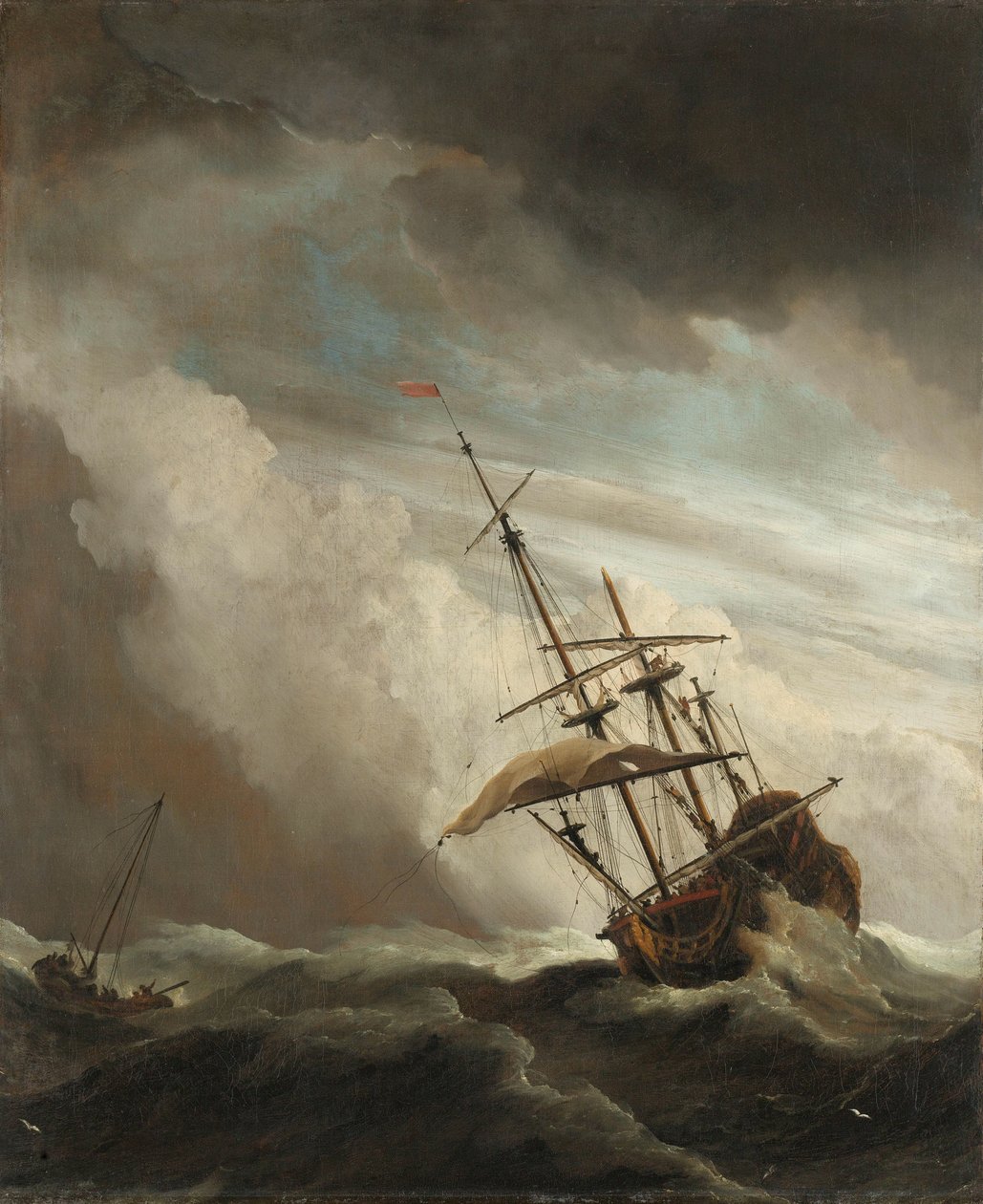 Un barco en alta mar atrapado por una borrasca, conocida como "La Ráfaga
Un barco en alta mar atrapado por una borrasca voladora, conocida como "The Gust de Willem van de Velde (II)