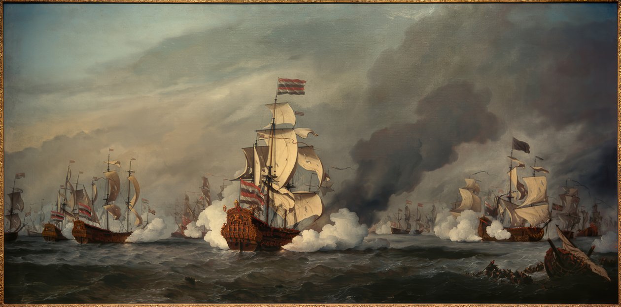 Die "Gouden Leeuw" en la batalla naval de Texel, 21 de agosto de 1673 de Willem van de Velde the Younger