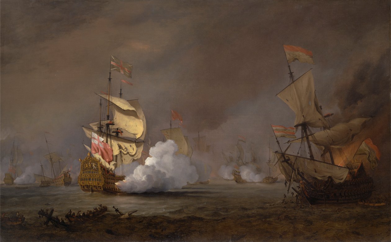 Batalla naval de las guerras anglo-holandesas de Willem van de Velde the Younger
