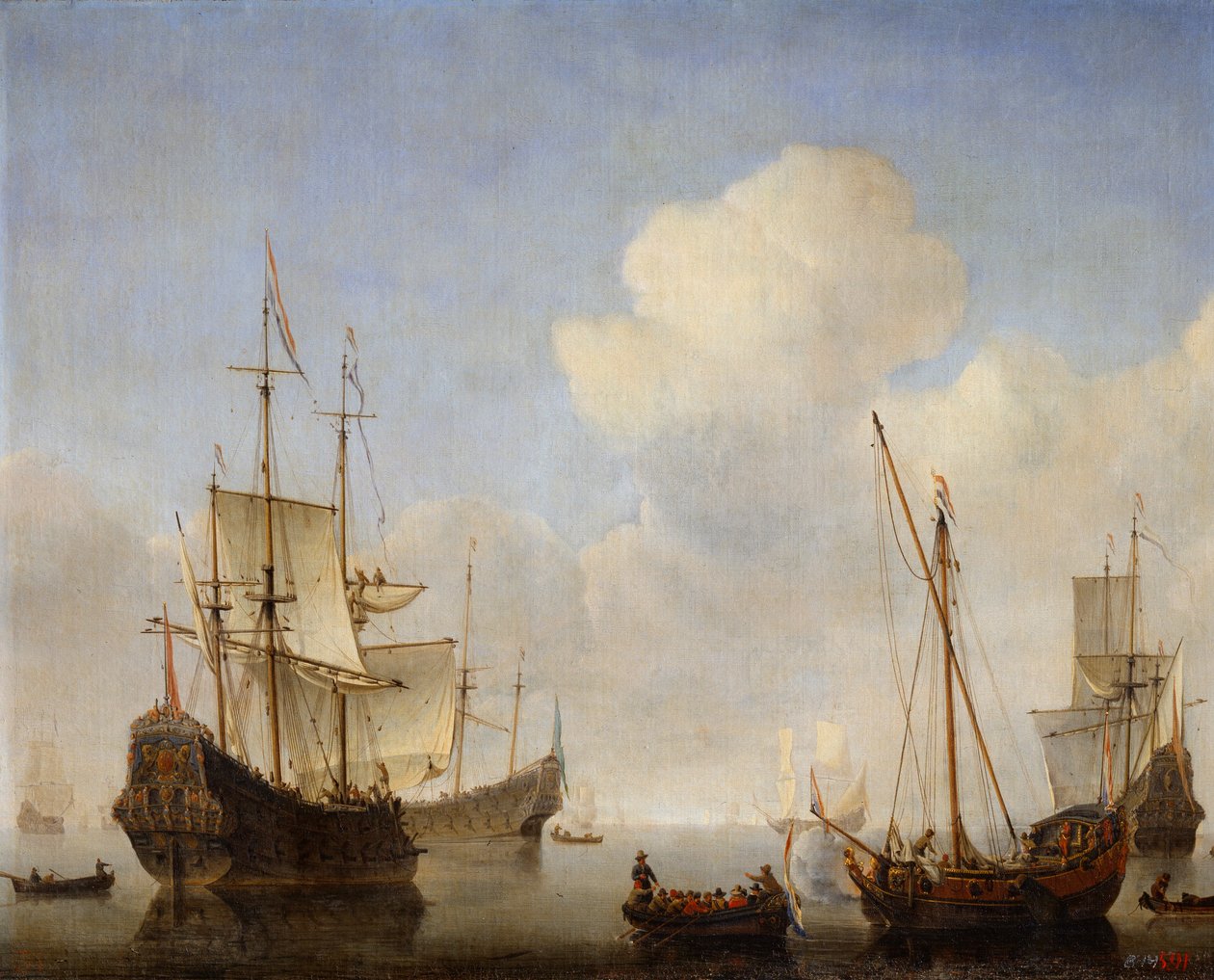 El escuadrón holandés en la costa de África Occidental, 1660s de Willem van de Velde the Younger